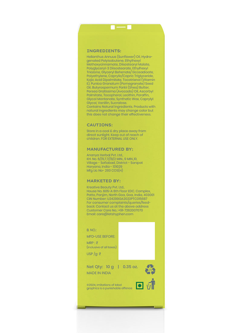 BRIGHTENING LIP BALM SPF30 - 2% KOJIC ACID, VITAMIN C & 1% VITAMIN E - 10G