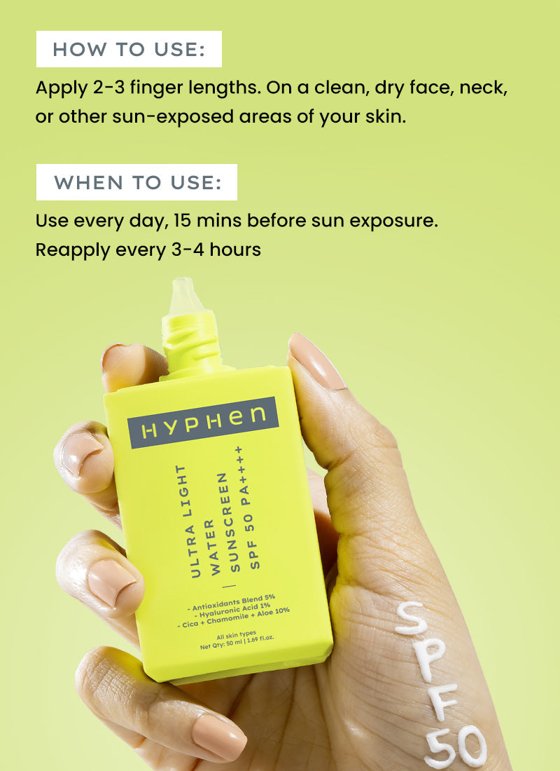ULTRA LIGHT WATER SUNSCREEN SPF 50 PA ++++ FOR UVA-UVB PROTECTION - 50ML