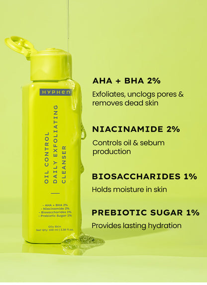 Oil Control & Exfoliating Cleanser with 2% AHA BHA - 100 ml