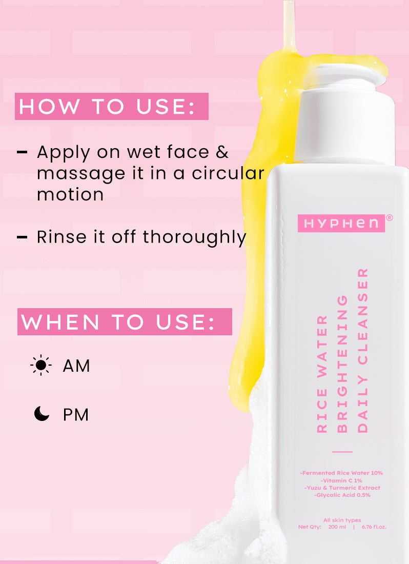 10% FERMENTED RICE WATER CLEANSER - 1% VIT C & 0.5% GLYCOLIC ACID