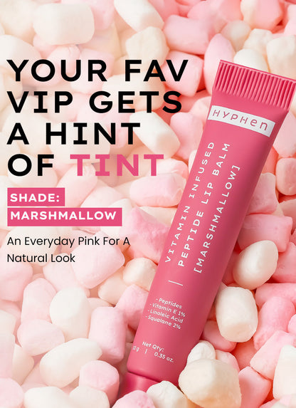 VIP MARSHMALLOW LIP BALM WITH 1% VIT E, 2% SQUALANE & PEPTIDES - 10G